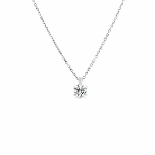 GIA 0.30ct 6 Claw Round Solitaire Necklace