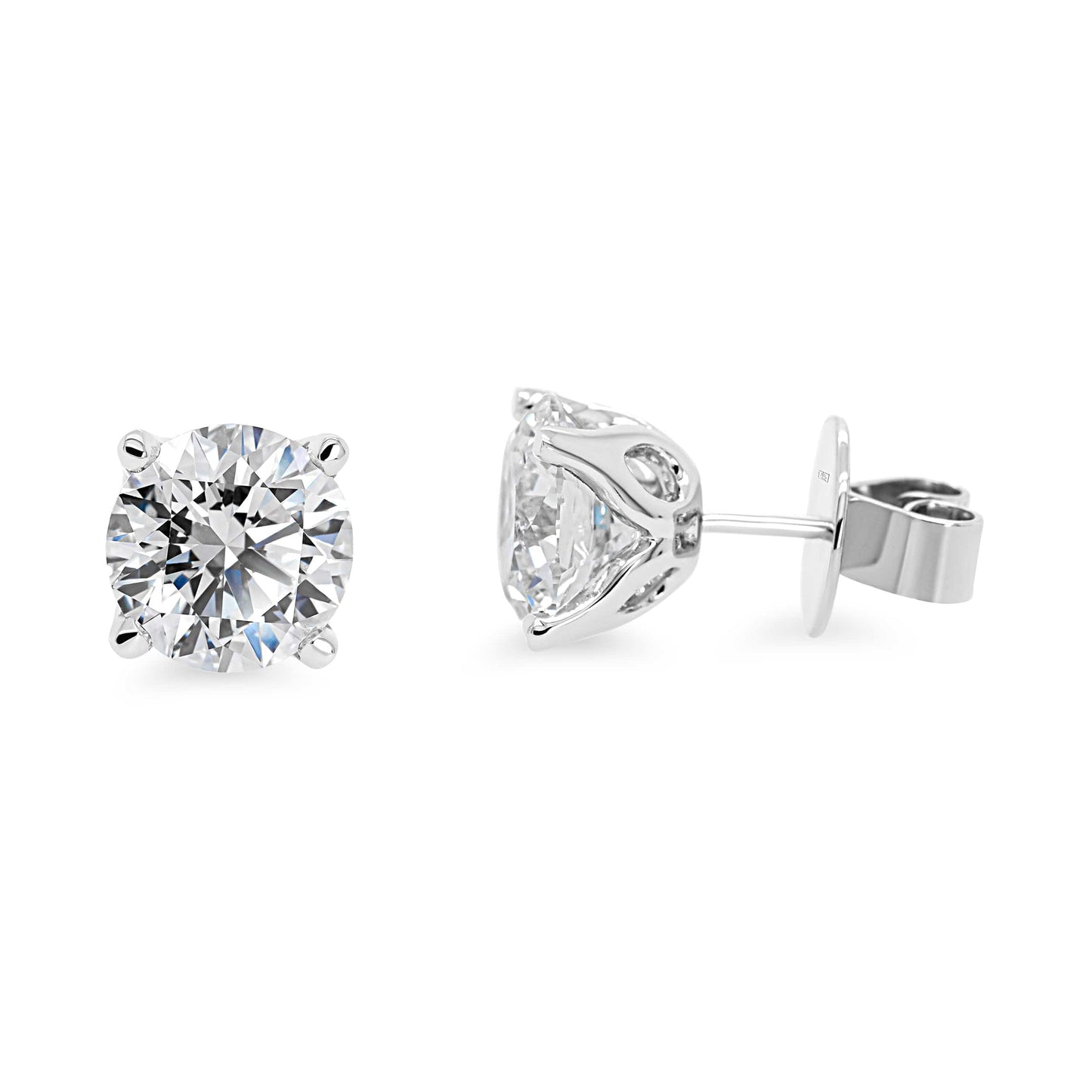 IGI Certified 2.18ct Round Lab Diamond Studs