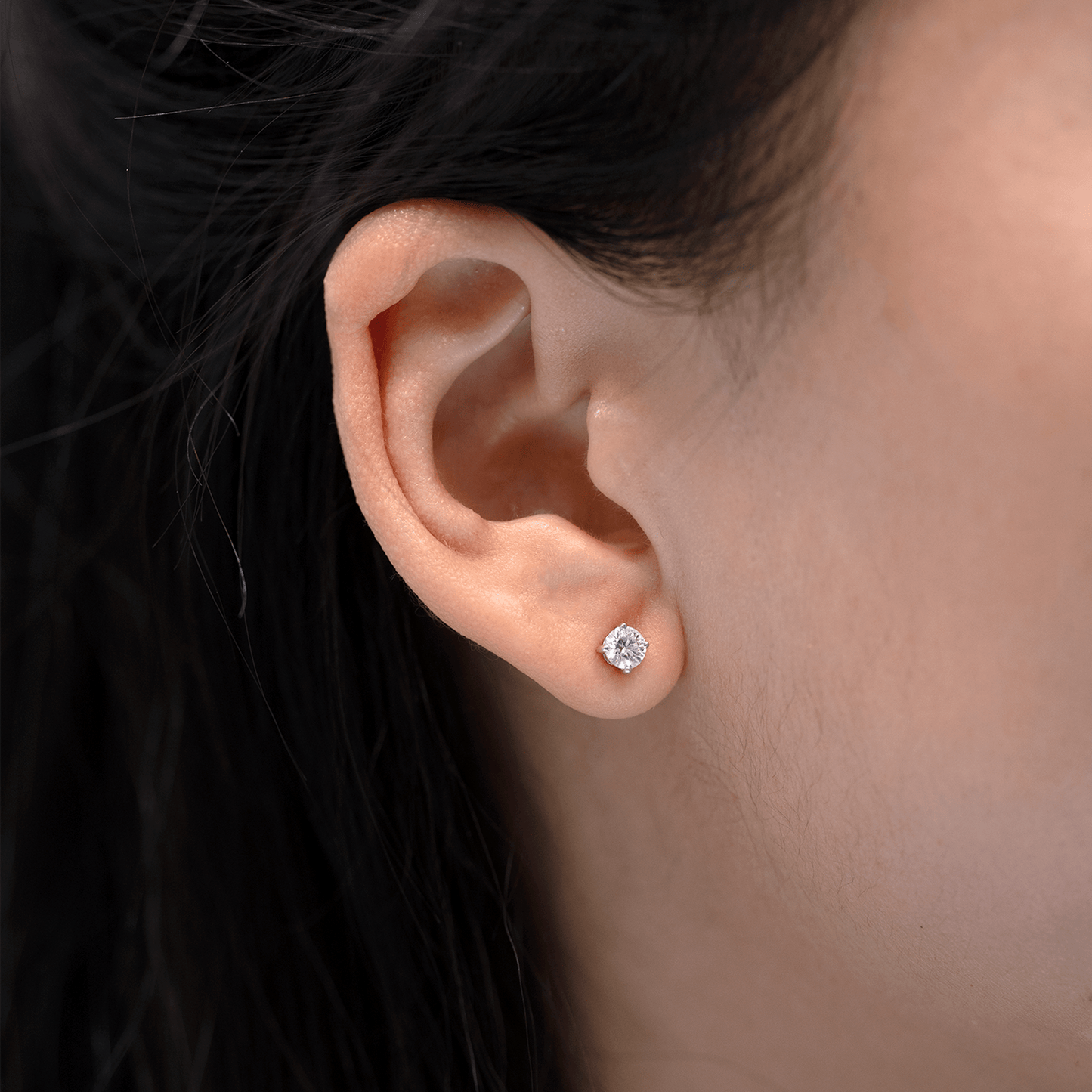 IGI Certified 3ct Round Lab Diamond Studs