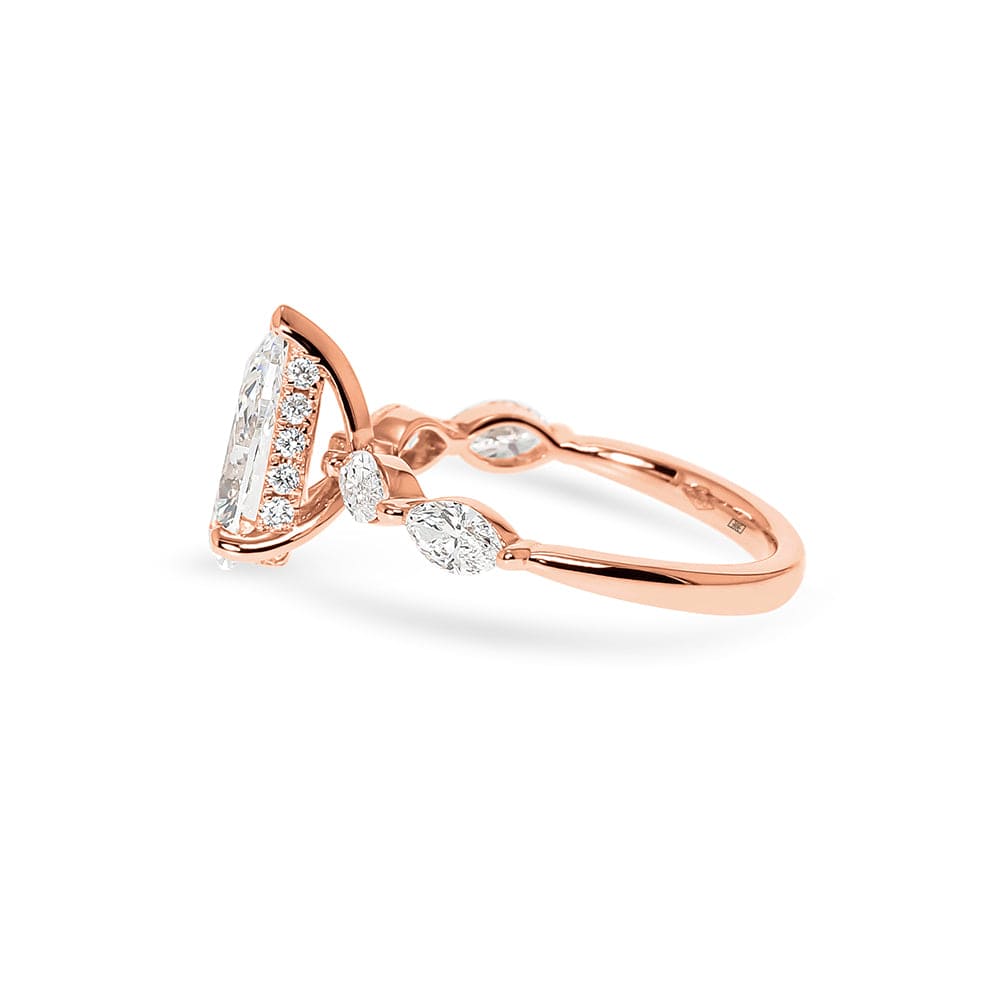 Aurora Pear Shape Diamond & Marquise Hidden Halo