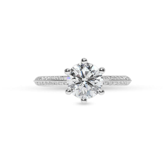 Eden Round Knife Edge Pave Engagement Ring