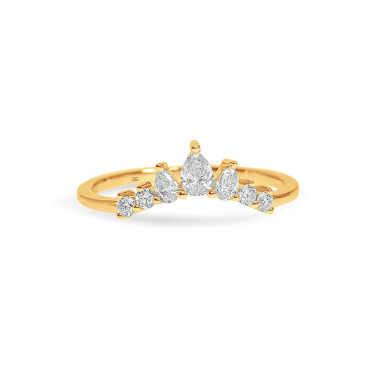 Paris Pear Cut Diamond Flair Wedding Band