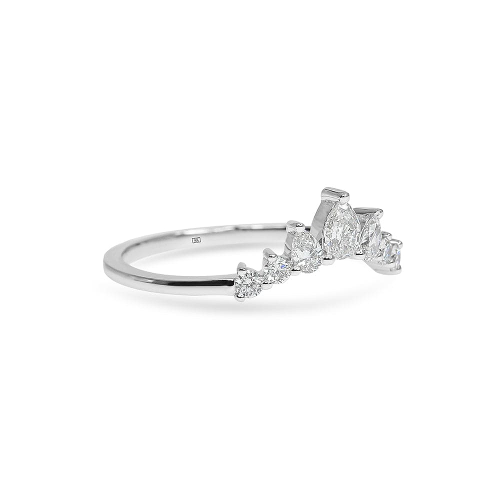 Paris Pear Cut Diamond Flair Wedding Band