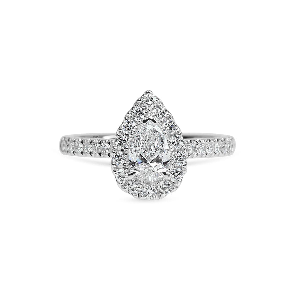 Elizabeth Pear Shape Pave Diamond Halo