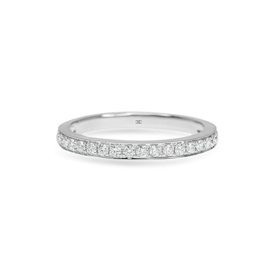 Pave Bezel Set Diamond Wedding Band