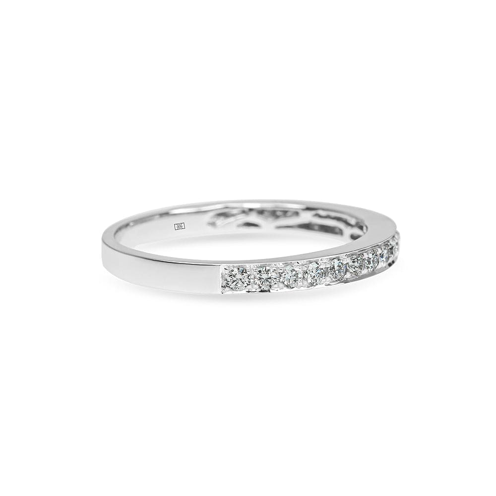Pave Bezel Set Diamond Wedding Band