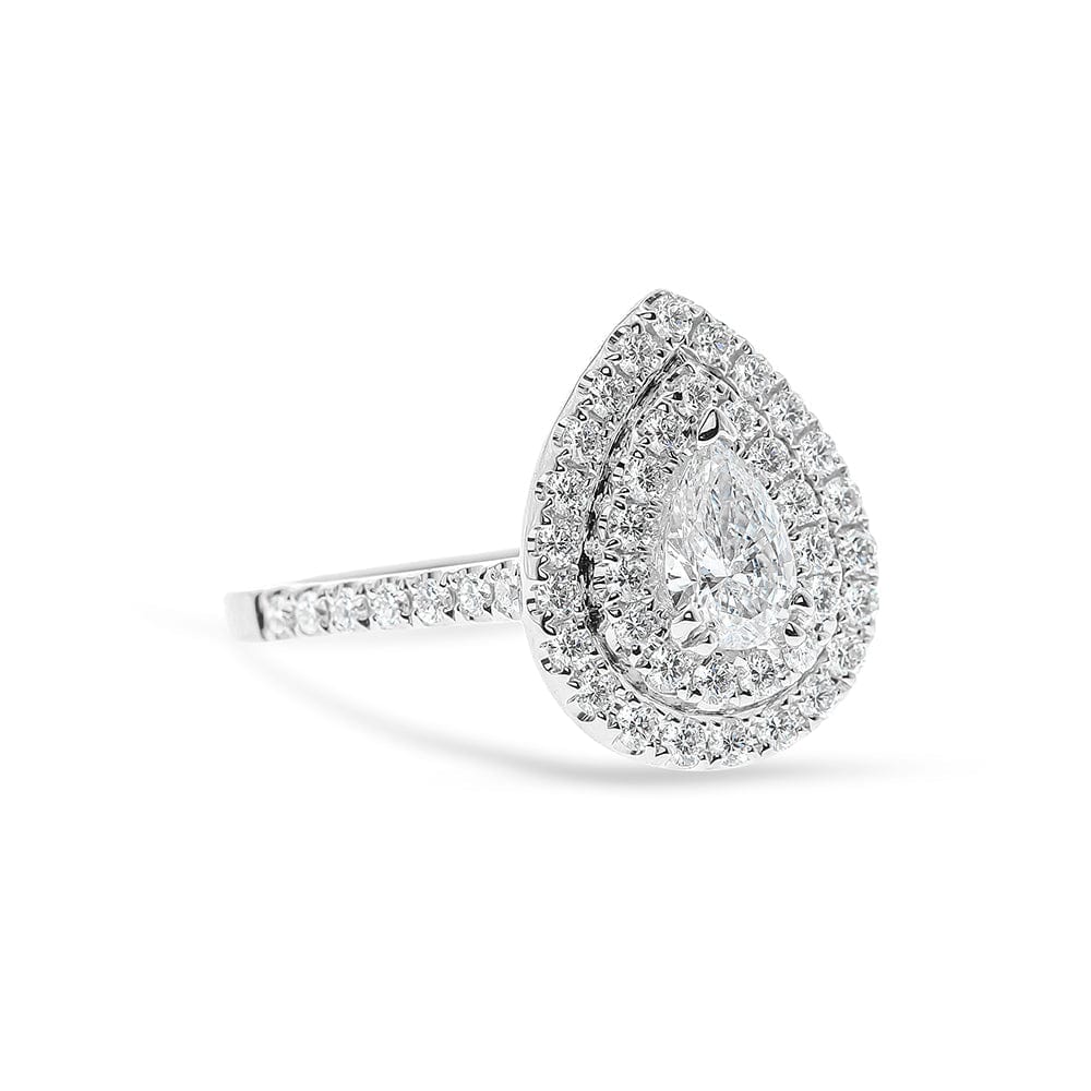 Lab Grown Roselle Double Halo Pear Cut Diamond