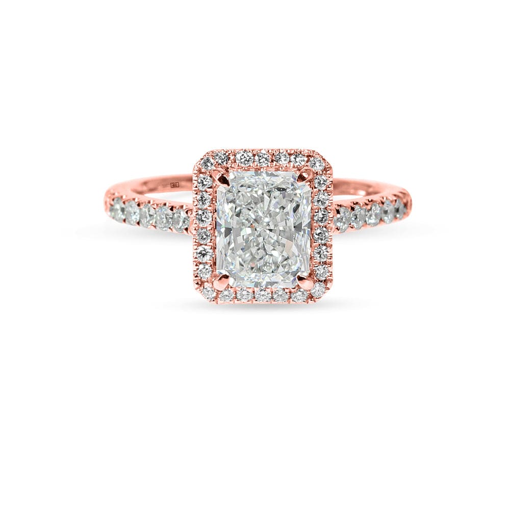 Lab Grown Tangier Radiant Cut Halo Engagement Ring