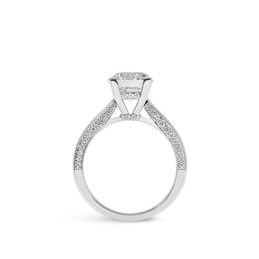 Sofia Round Cut Diamond & Hidden Halo with Sidestones Engagment Ring