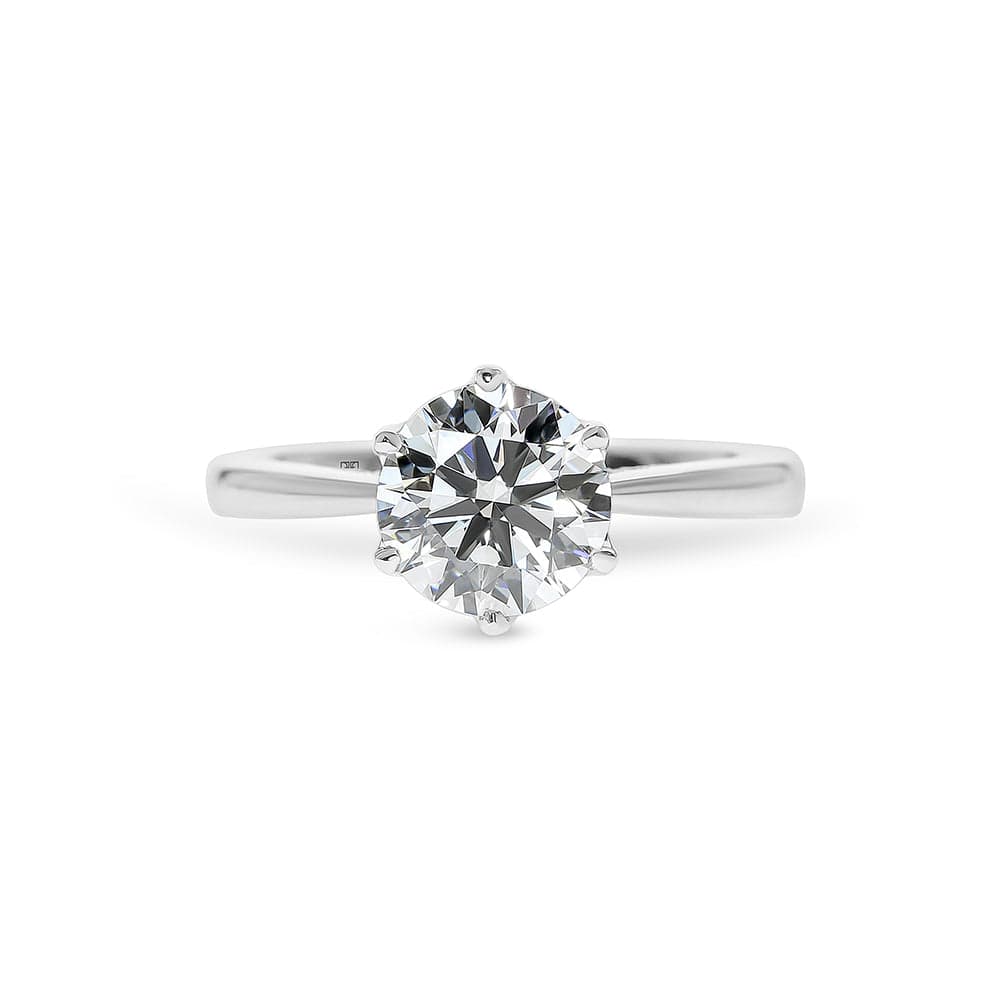 Sutton Round Solitaire with Bridge Diamond Engagement Ring
