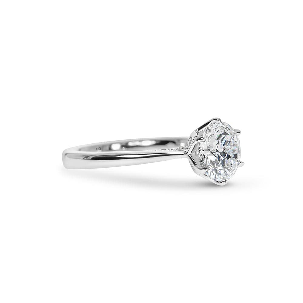 Sutton Round Solitaire with Bridge Diamond Engagement Ring