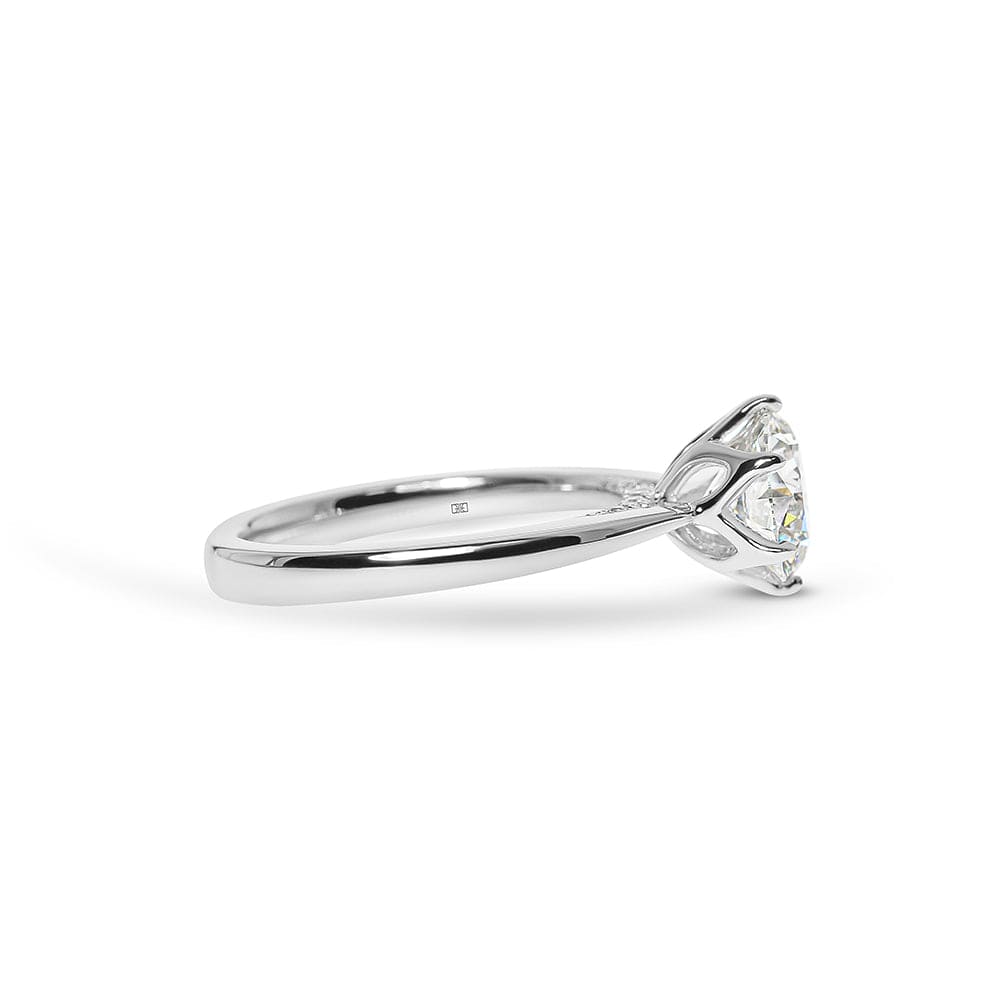 Sutton Round Solitaire with Bridge Diamond Engagement Ring