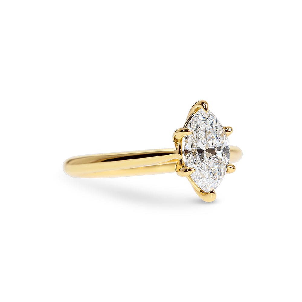 Miami Solitaire Marquise Cut Diamond Engagement Ring