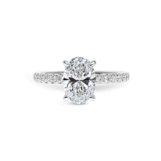 Haley Oval Cut Diamond & Sidestones Engagement Ring