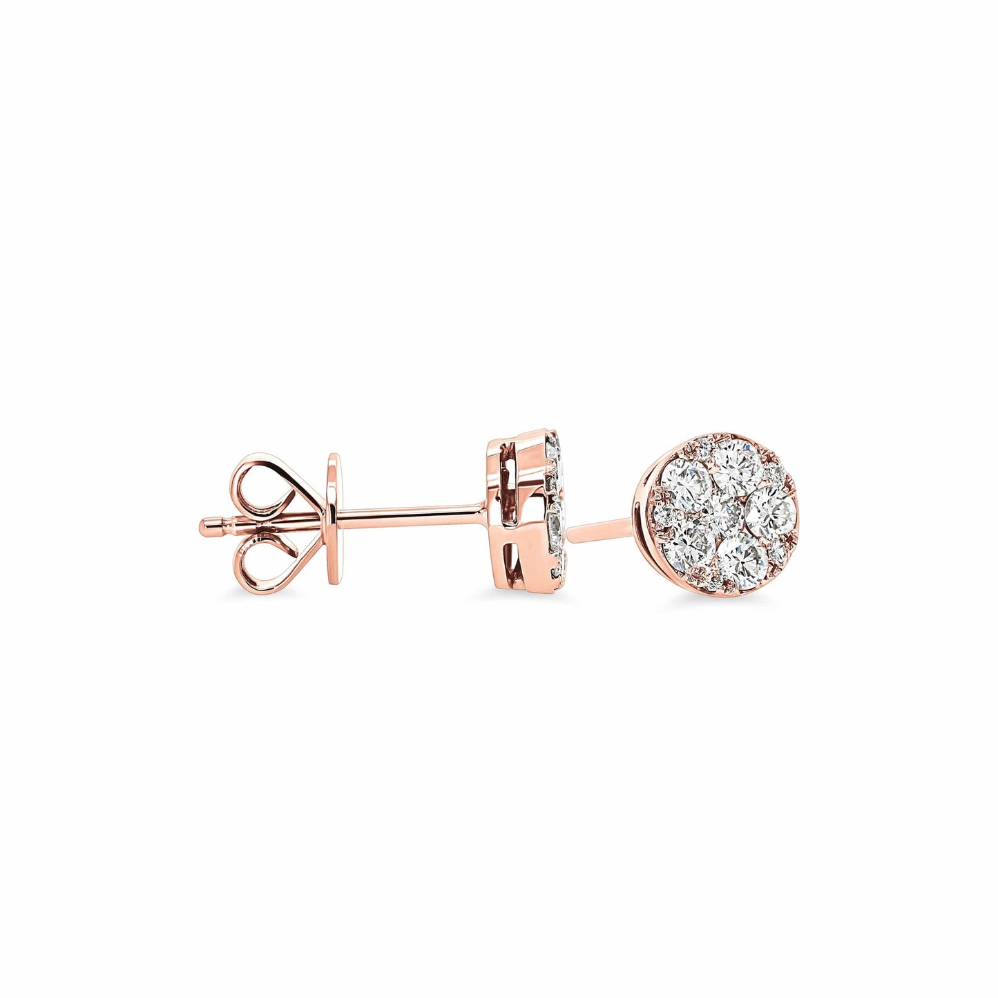 Round Diamond Cluster Earrings
