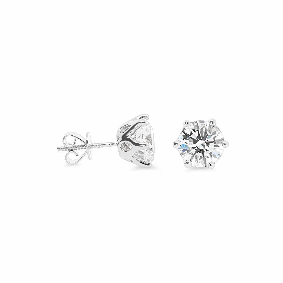 IGI Certified 3.06ct Round Lab Diamond Studs
