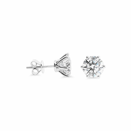 IGI Certified 4ct Diamond Round Stud Earrings