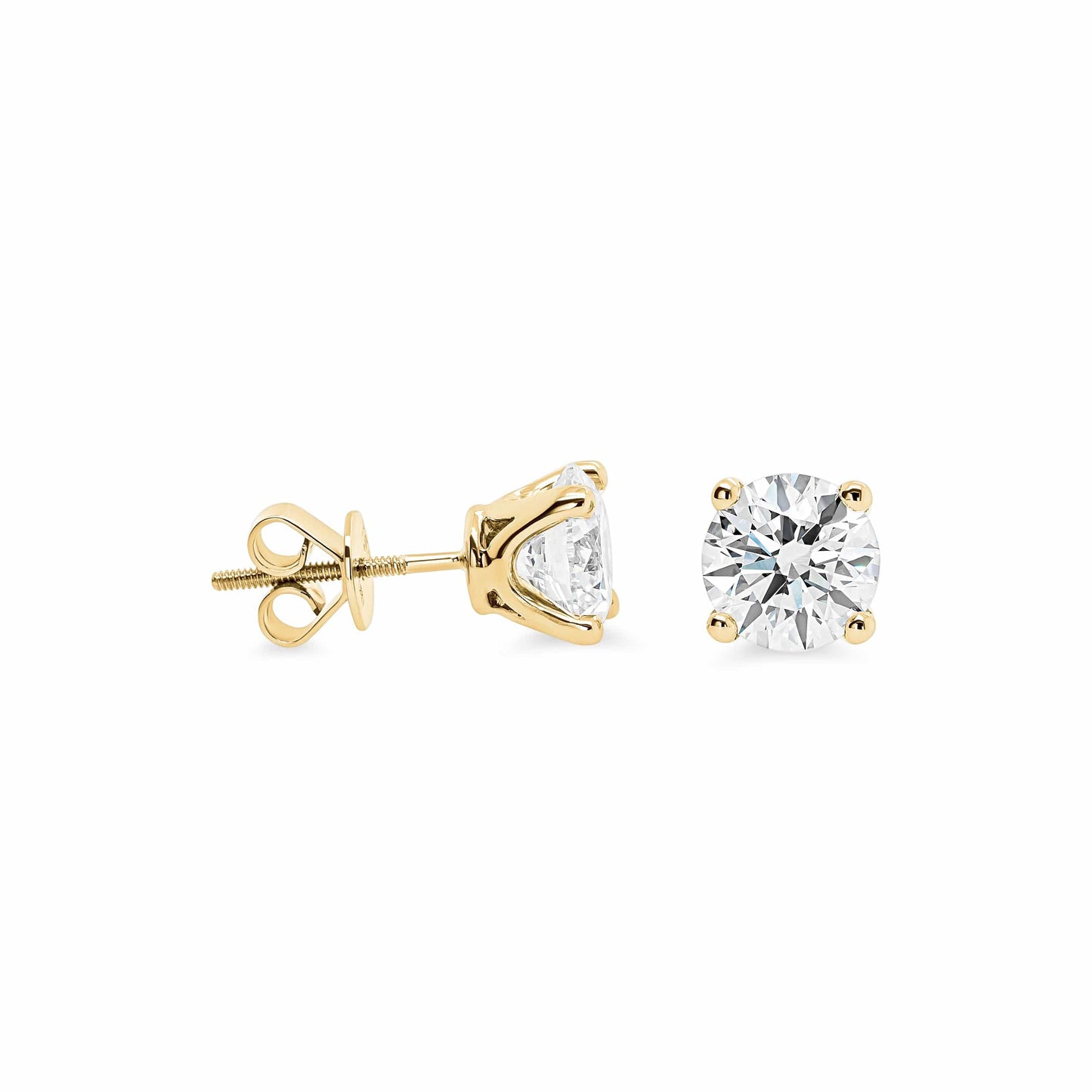 IGI Certified 3ct Round Lab Diamond Studs