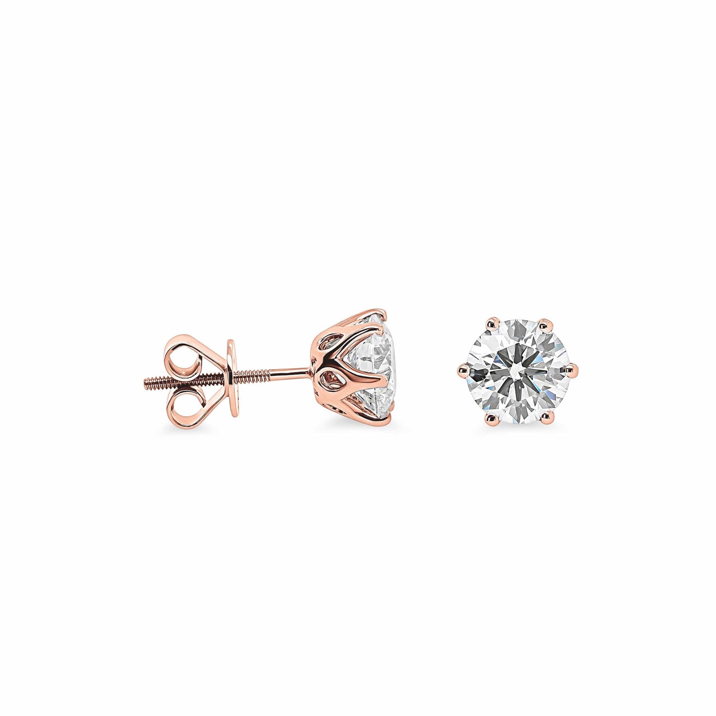 IGI Certified 3ct Round Lab Diamond Studs