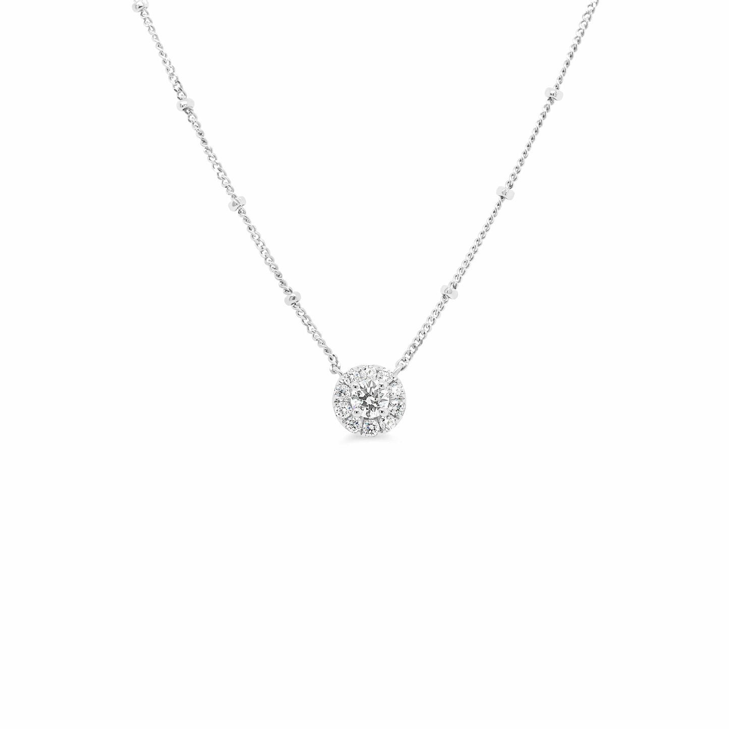 Round Halo Necklace