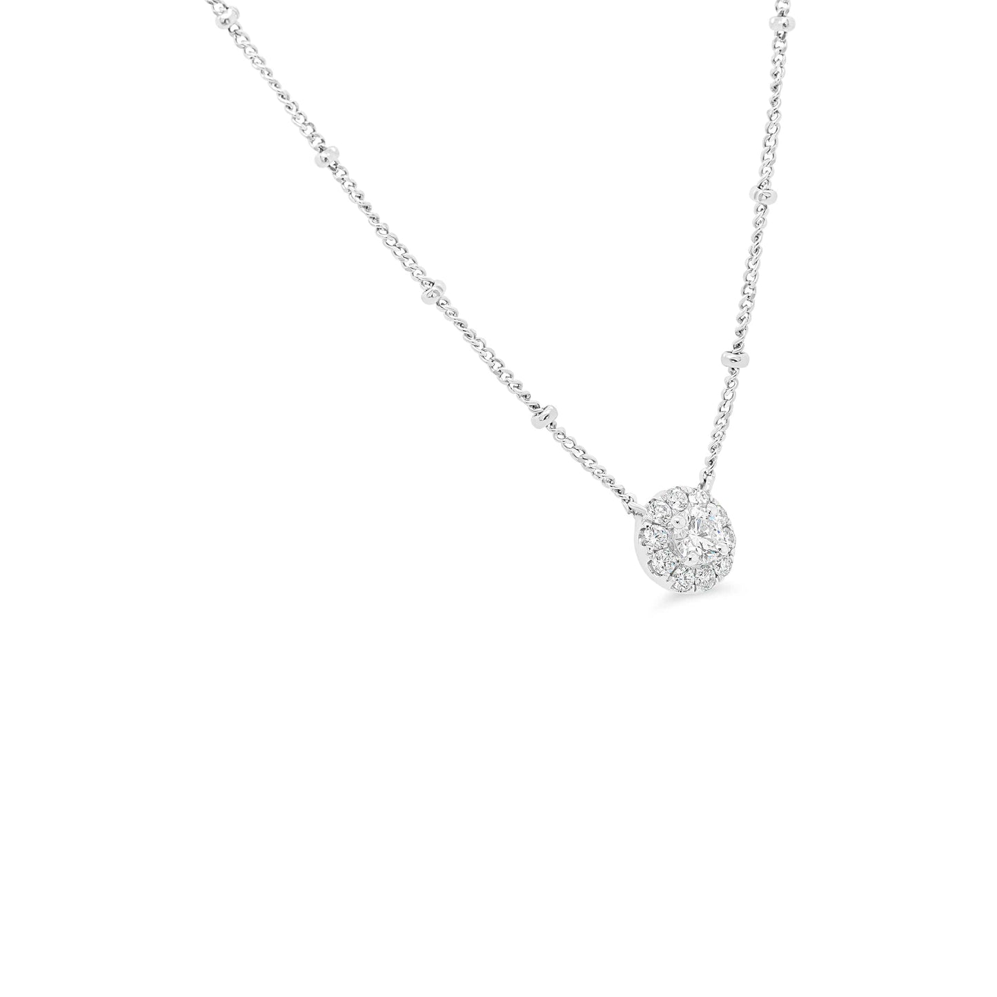 Round Halo Necklace