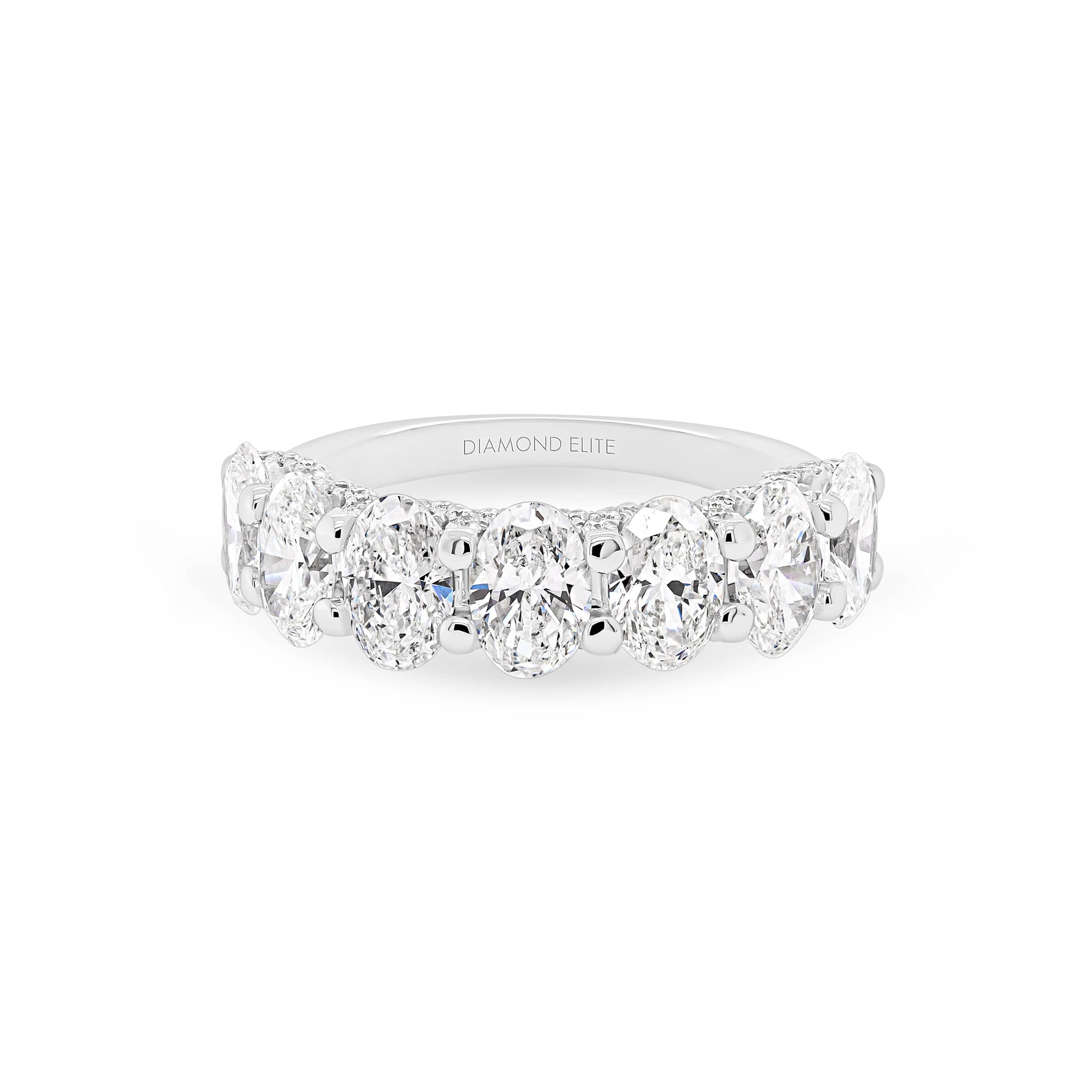 7 Stone Oval 3.5tcw Diamond Scallop Wedding Band