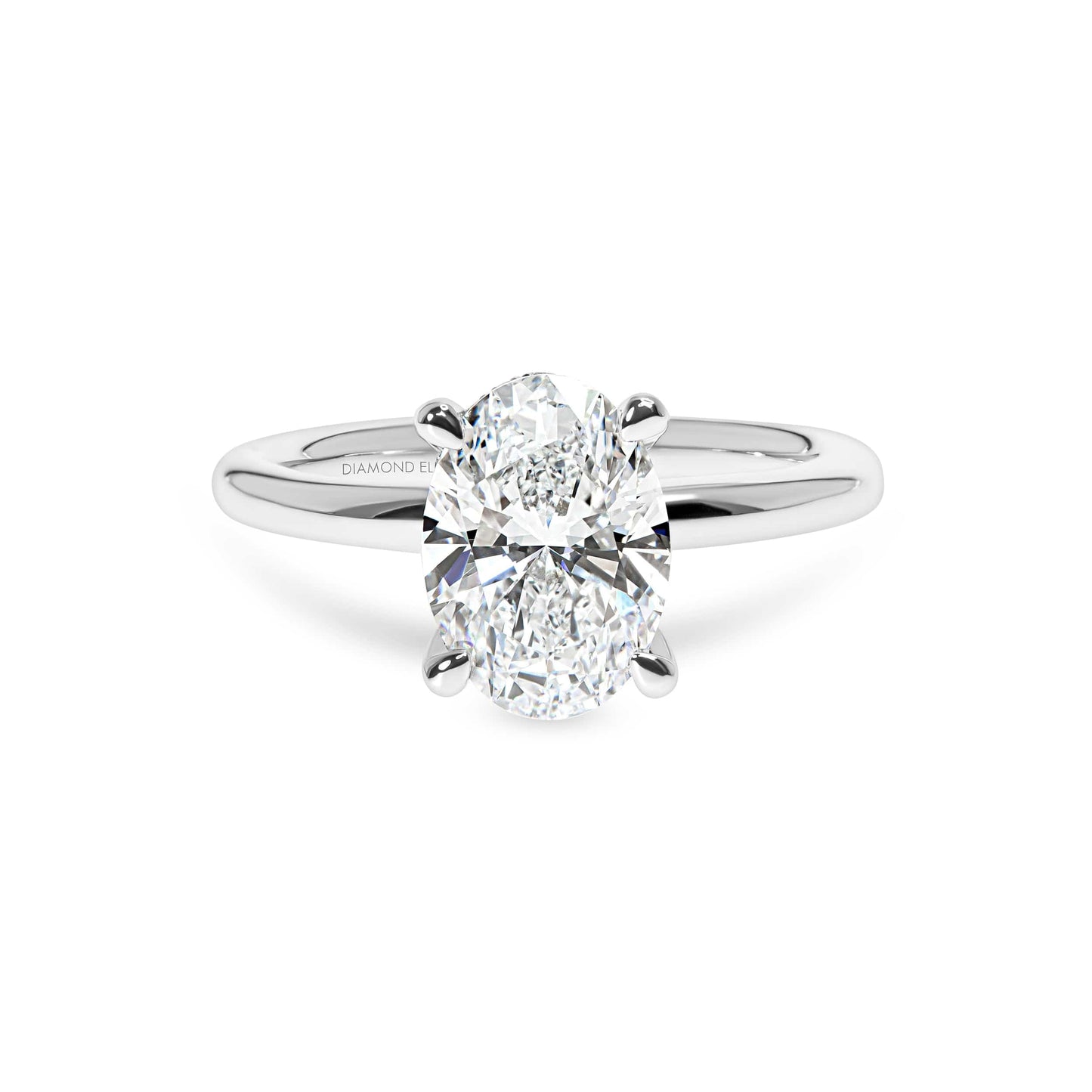 Michelle Oval Solitaire Hidden Halo Ring