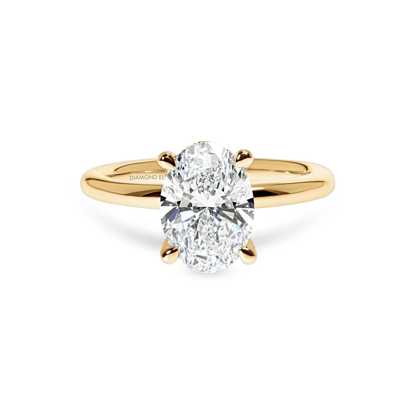 Michelle Oval Solitaire Hidden Halo Ring