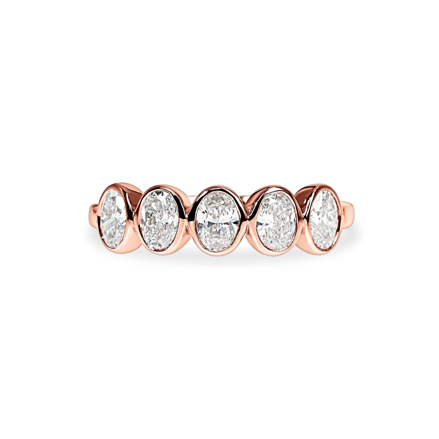 Bronte Oval Bezel Wedding Band