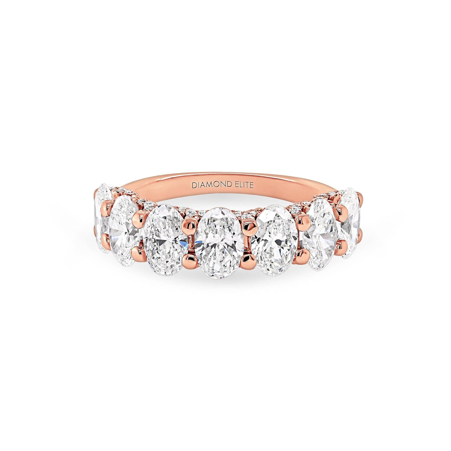 7 Oval Diamond Scallop Wedding Band