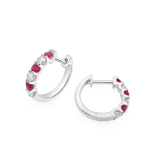 蓝宝石与钻石三叶草耳环