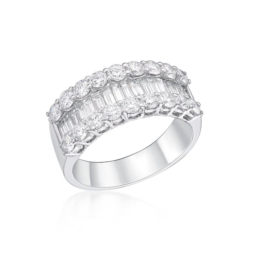 Baguette & Round Diamond Ring