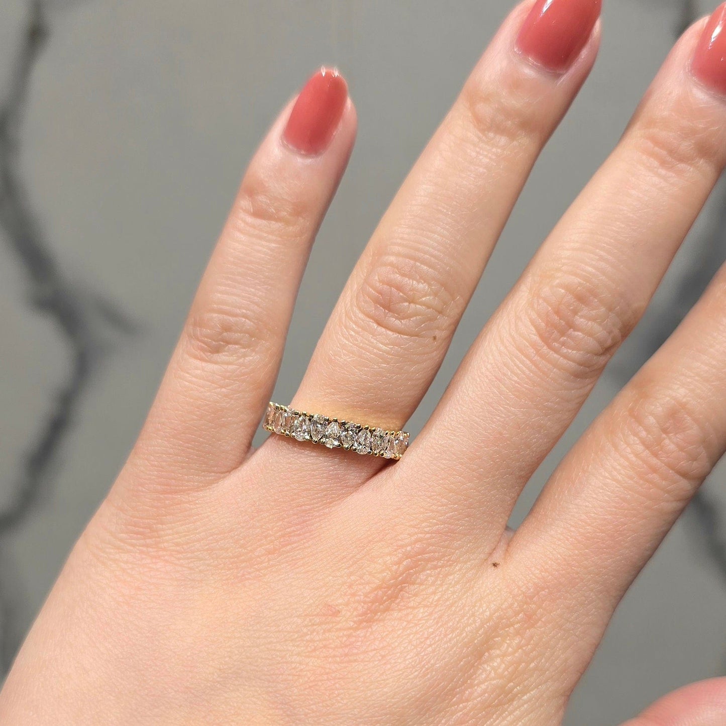 Pear Cut Alternating Wedding Band