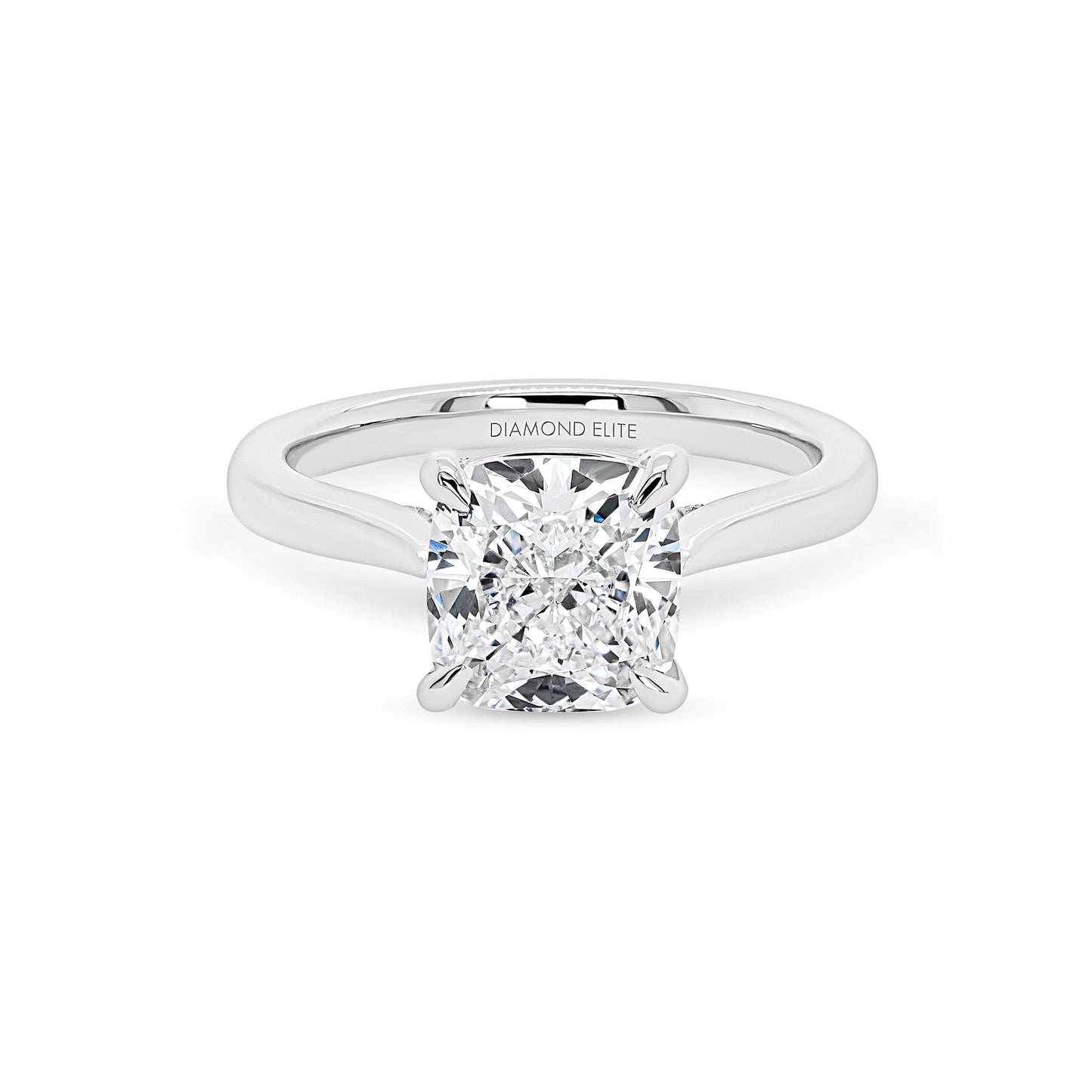 Cushion Solitaire Crossover Engagement Ring