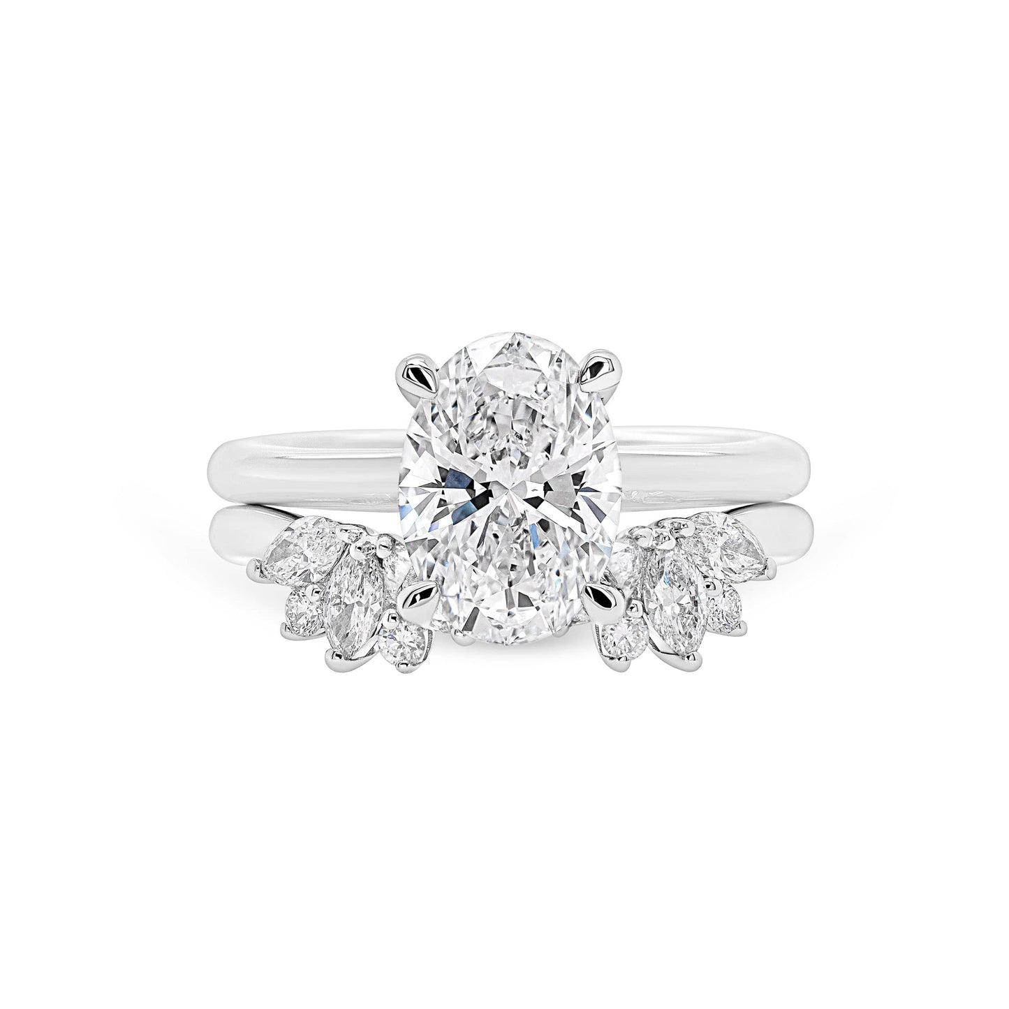 Michelle Oval Solitaire Hidden Halo Ring
