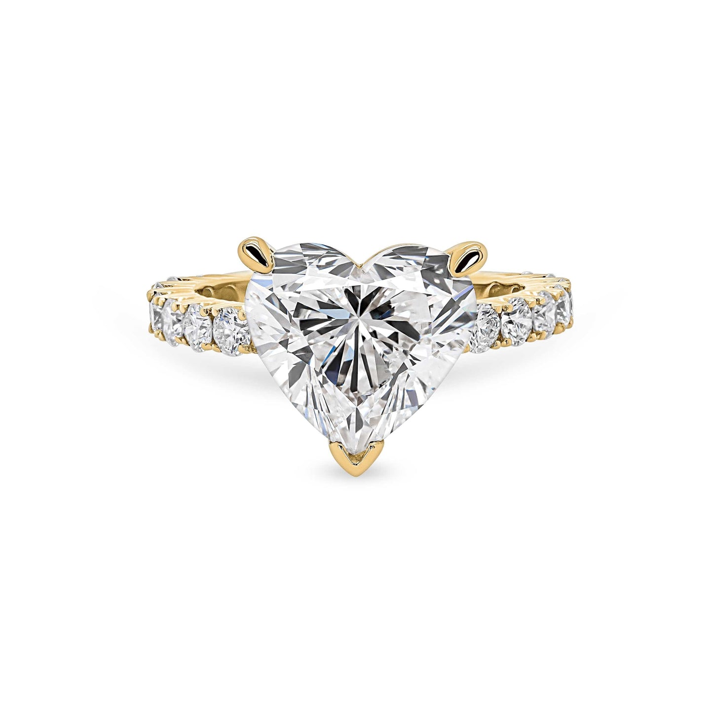 Heart Diamond Pave Engagement Ring