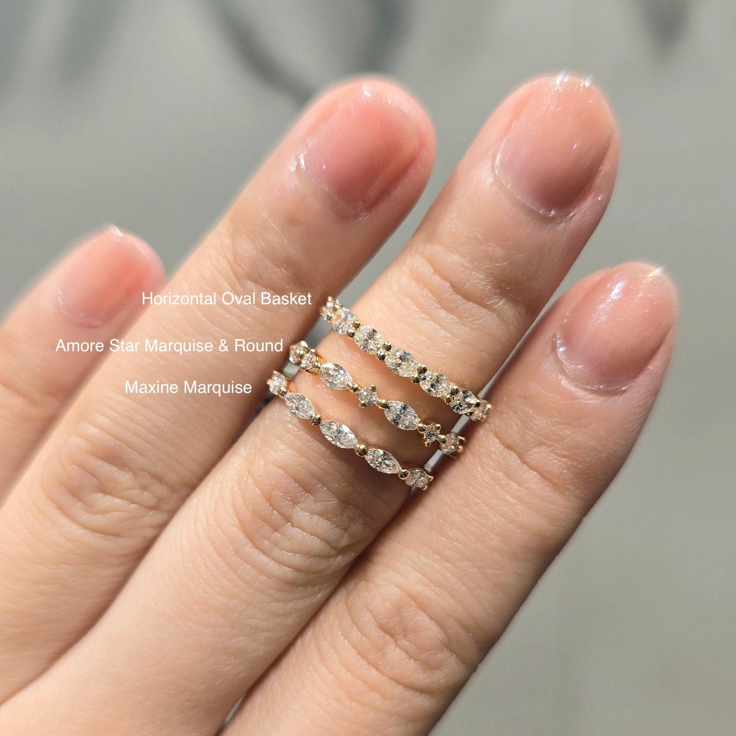 Star Amore Marquise & Round Diamond Wedding Band