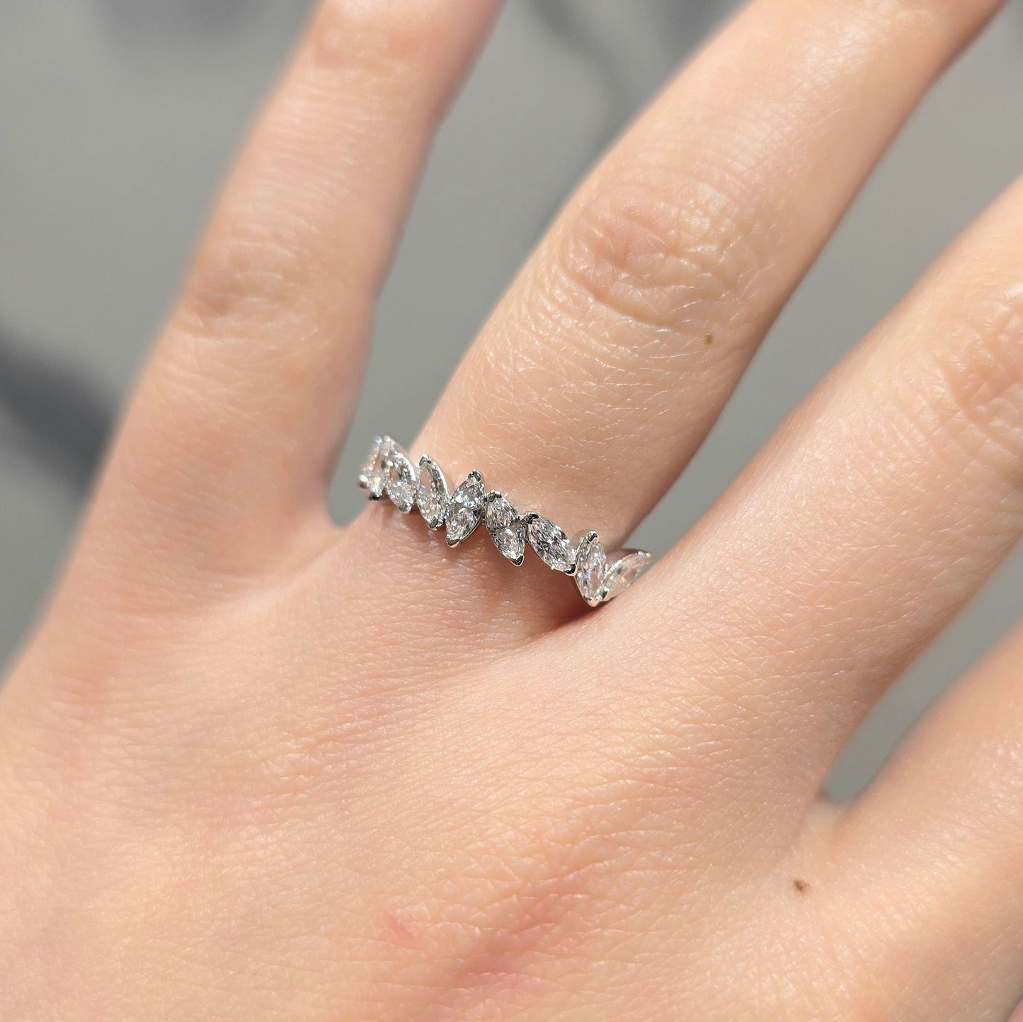 Messy Marquise Wedding Band