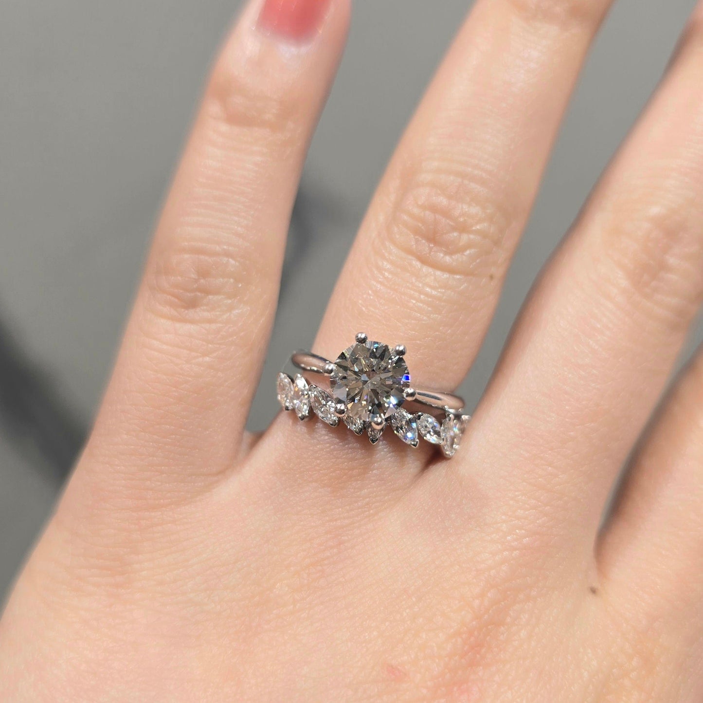 Messy Marquise Wedding Band