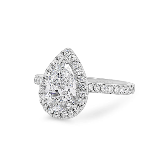 Diamond Halo Pear Engagement Ring