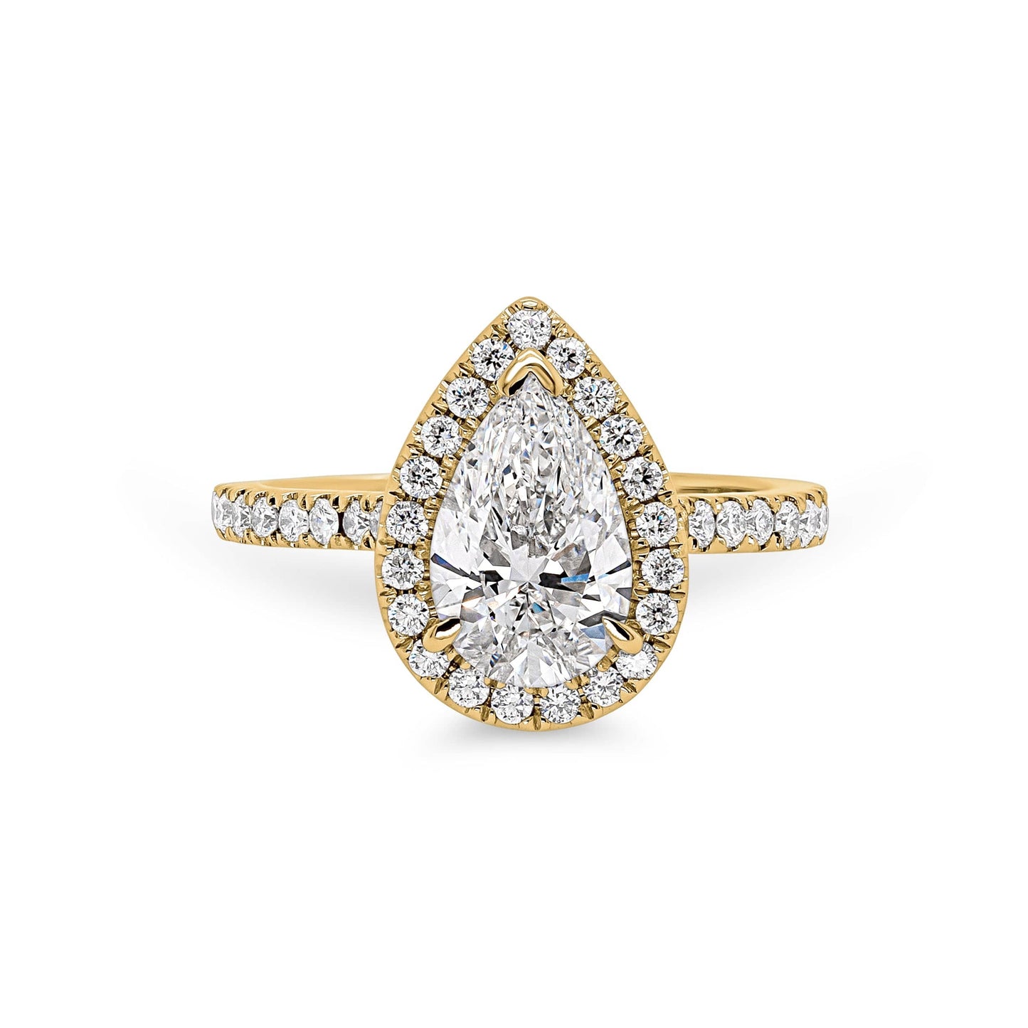Diamond Halo Pear Engagement Ring