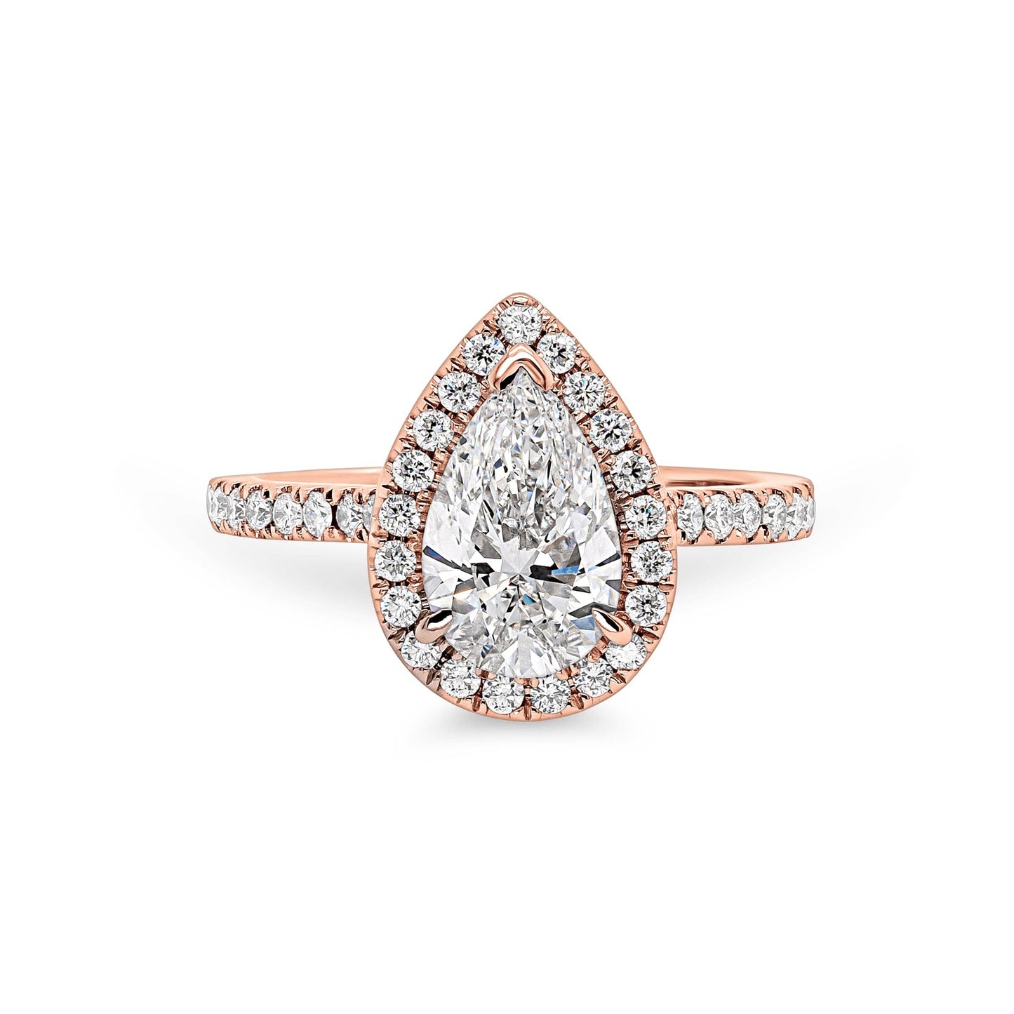 Diamond Halo Pear Engagement Ring
