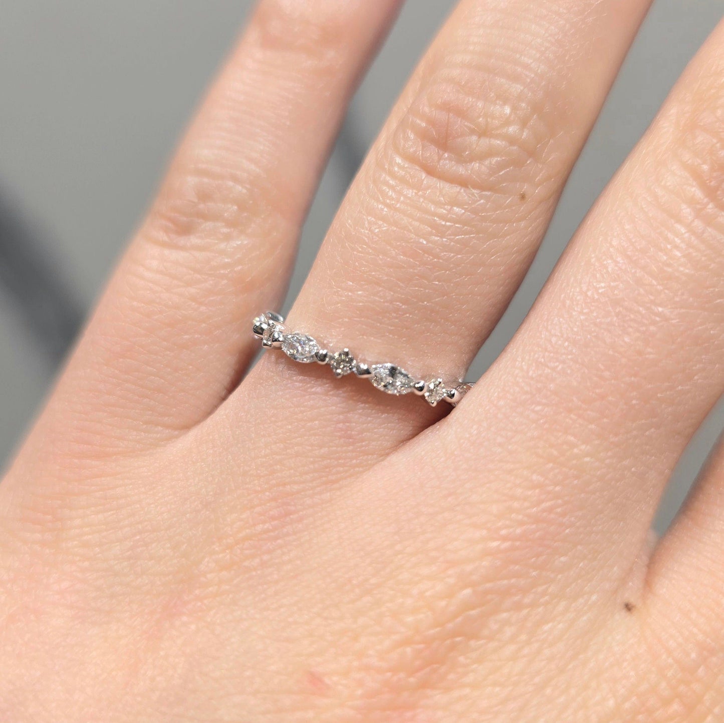 Amore Star Marquise & Round Diamond Wedding Band