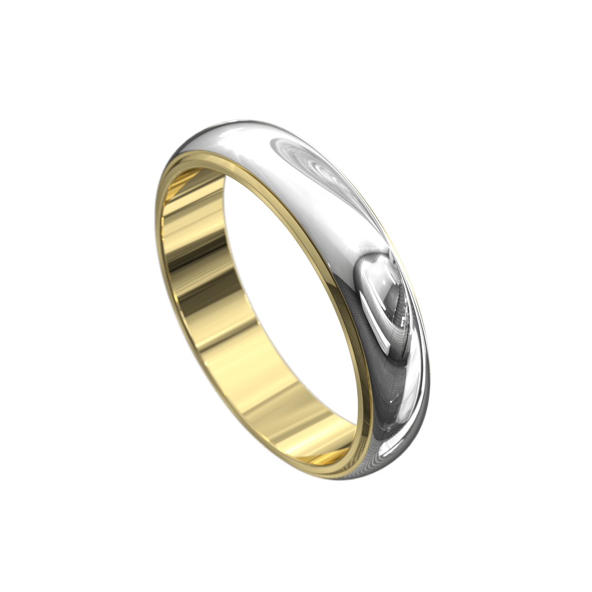 Armenial Dome Two tone Mens Wedding Band