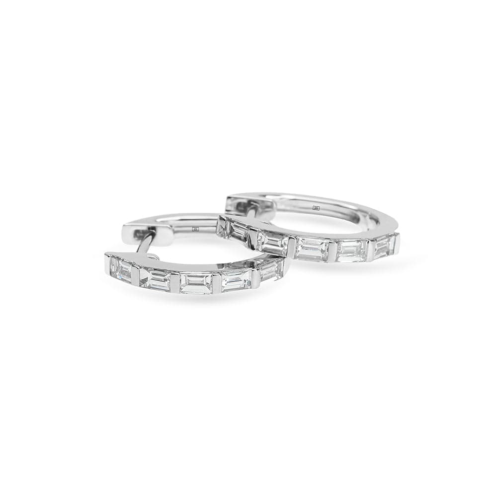 Baguette Diamond Hoop Earrings