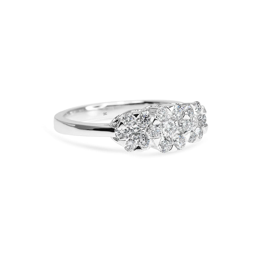 3 cluster shop diamond ring