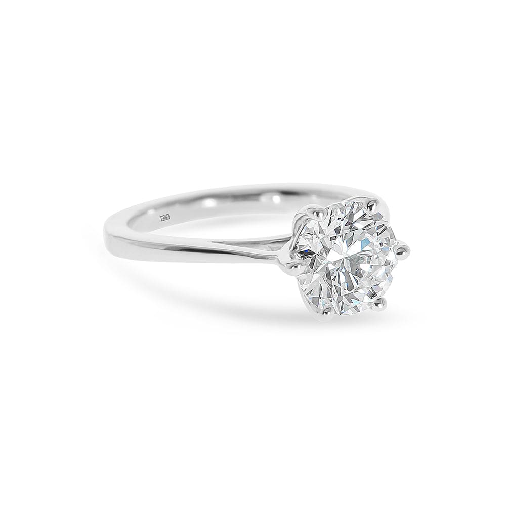 Hampton Classic Cathedral Round 6 Prong Solitaire Engagement Ring