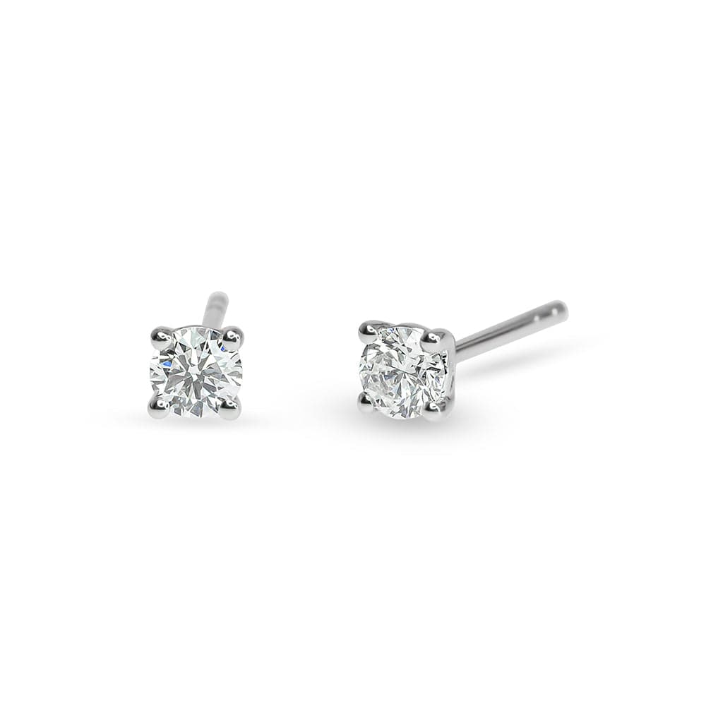 Solitaire Diamond Earrings with Removable Halo (S)