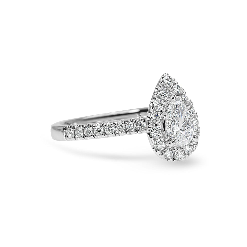 Elizabeth Pear Shape Pave Diamond Halo
