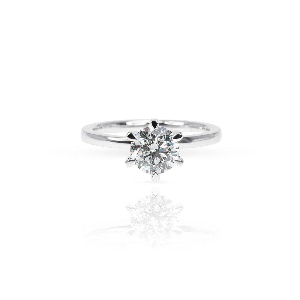 Natural Round Engagement Ring